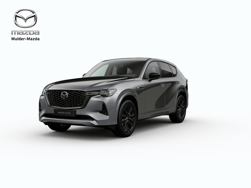Mazda CX-60 e-Skyactiv PHEV Homura Plus - Zwart Nappa Leder | 12,3-inch TFT-kleurendisplay met bediening via centrale HMI Commander, touchscreen (voor Apple CarPlay / Android Auto™) of voice control | 12,3-inch digitale meterset | 20-inch lichtmetalen velgen, Black
