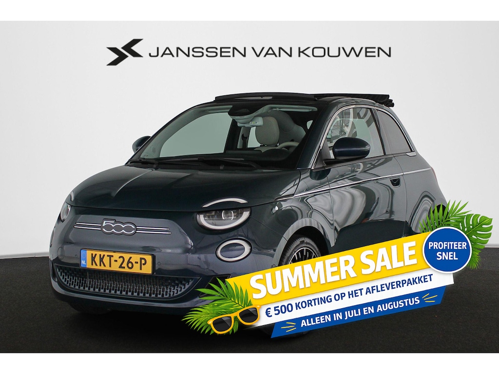 Fiat 500C La Prima 24 kWh Cabrio Leder Stoelverwarming Camera JBL Keyless