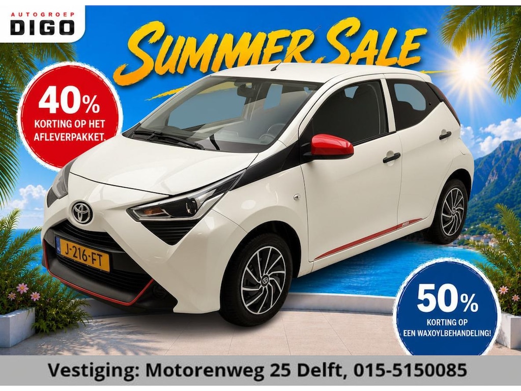 Toyota Aygo 1.0 VVT-i CORAL RED PACK 1e EIG. GARANTIE 7-2030* AIRCO. CARPLAY NAVI.PRIVACY GLASS. COMFORT PACK.100% OH