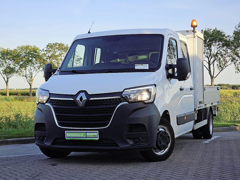 Renault Master 2.3 Dubbele Cabine Airco 3.5T-Trekhaak Open-Laadbak kist Dubbellucht !