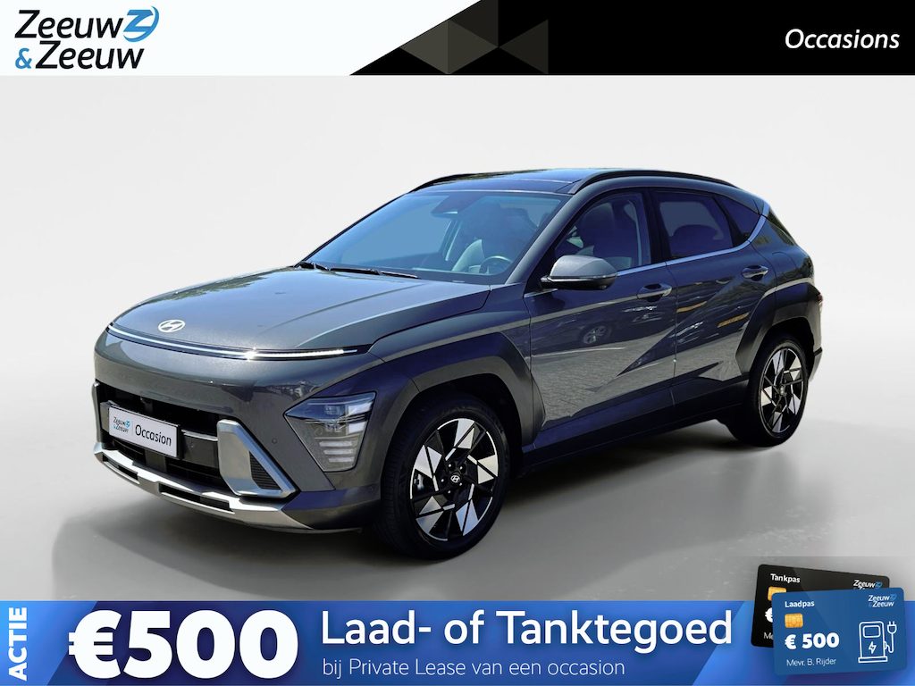 Hyundai Kona 1.6 GDI HEV Premium Sky | Stoel- stuurverwarming | Schuif- kanteldak | Leder | Elek. stoelverstelling