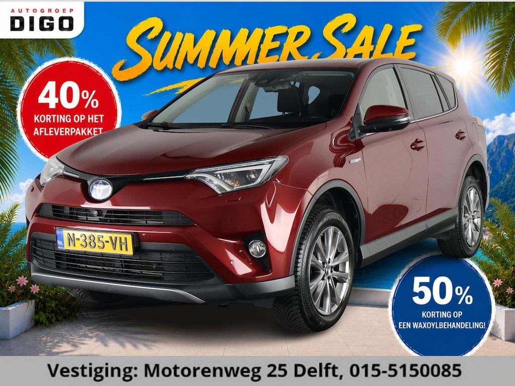 Toyota RAV4 2.5 HYBRID AWD 1650 KG TREKGEWICHT GARANTIE 2029! TREKHAAK . PARKEERSENSOREN VOOR & ACHTER . STOEL/STUUR VERWARMING .