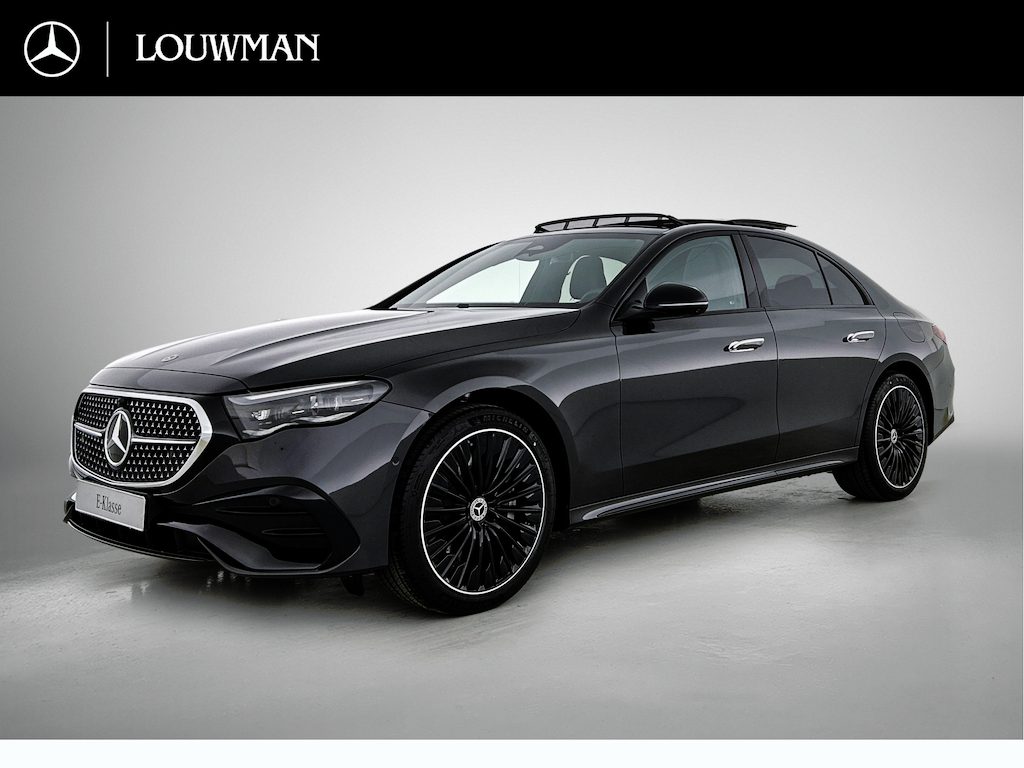 Mercedes-Benz E-klasse 300 e Business Solution AMG | Premium pakket | Winterpakket | Nightpakket | Leder pakket | Trekhaak | 360° camera | GUARD 360° | 20-inch Multi-spaak AMG velgen | Panoramaschuifdak | Burmester® 4D surround sound system |