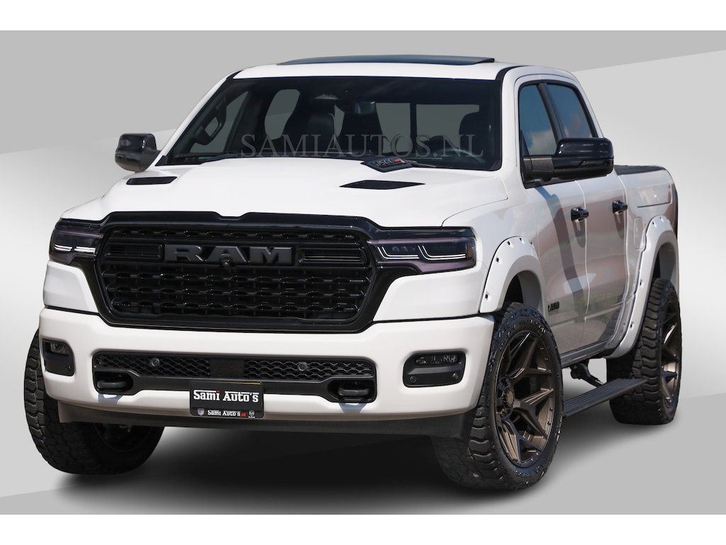 Dodge Ram Limited 540 PK De Meest Luxe en Volle Pick-Up in zijn Klasse | Massage + Full Option | Comfortabele Dubbele Cabine met Royale 5 Zitplaatsen | BPM vrij | Nu Leverbaar uit Voorraad | Voorraad Nr 2351 - 7478 | De specialist in Amerikaanse pick‑ups in Nederland en Europa.