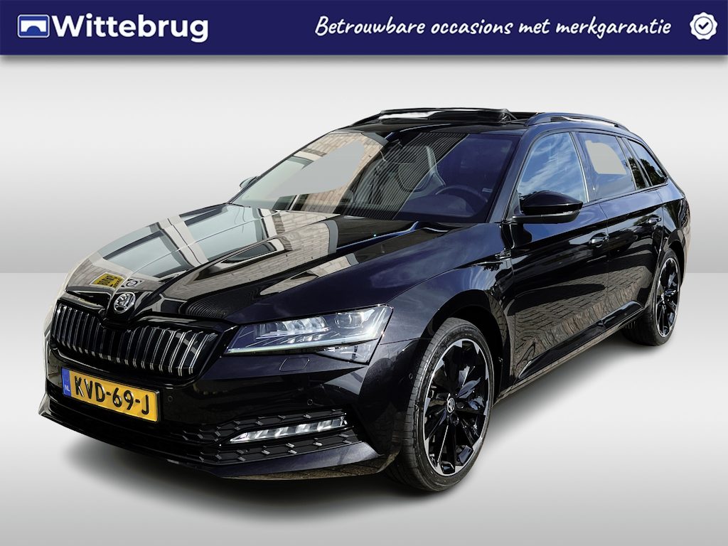 Skoda Superb Combi 1.4 TSI iV Sportline Business / AUTOMAAT/ TREKHAAK/ PANO/ MEMORY SEAT/ STANDKACHEL/ CANTON/ CRUISE/ SMARTLINK/ NAVI/ 360 CAMERA/ STOELVERWARM V+A