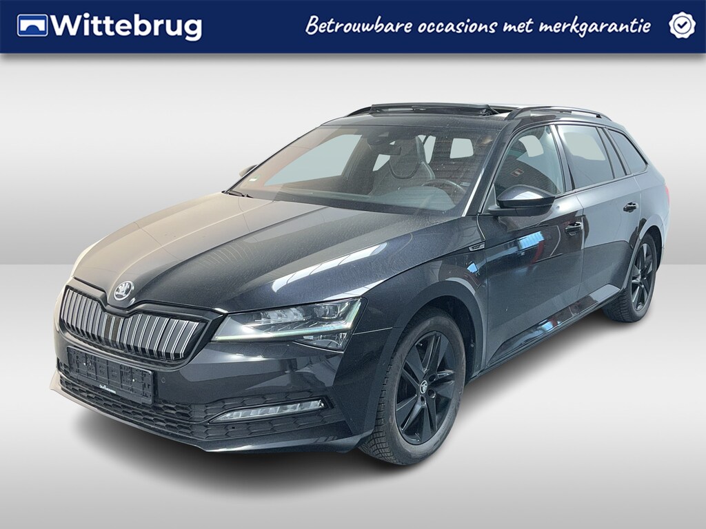 Skoda Superb Combi 1.4 TSI iV Sportline Business / AUTOMAAT/ TREKHAAK/ PANO/ MEMORY SEAT/ STANDKACHEL/ CANTON/ CRUISE/ SMARTLINK/ NAVI/ 360 CAMERA/ STOELVERWARM V+A