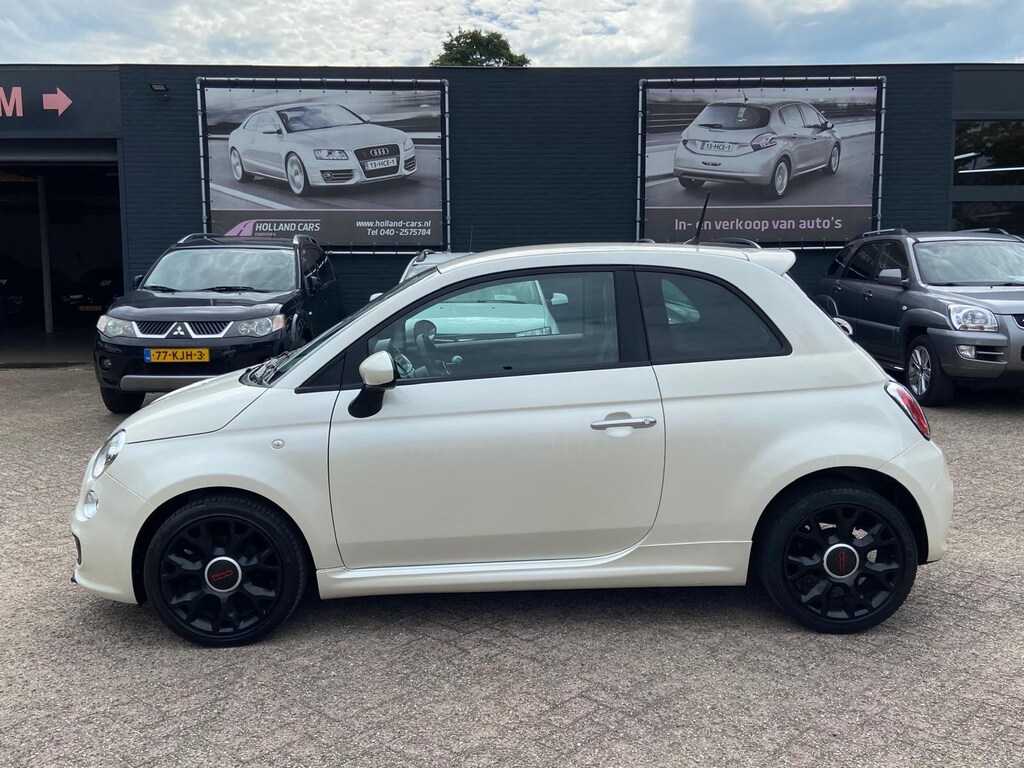 Fiat 500 0.9 TwinAir Turbo 500S - 109.096 Kilometer n.a.p - Airco - Leer - bluetooth/handsfree - 16 inch l.m velgen - Parelmour