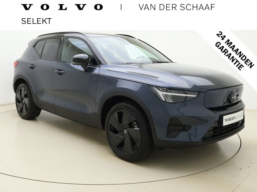 Volvo EX40 Extended Range Ultra Black Edition Europa / 20'' / Getint Glas / Denim Blue / 360 Camera / Panoramadak / Nubuck / Harman&Kardon Audio / Elektr. Stoelen / Stoel + Stuurw. Verwarming / Achterb. Verwarming / ACC / BLIS /