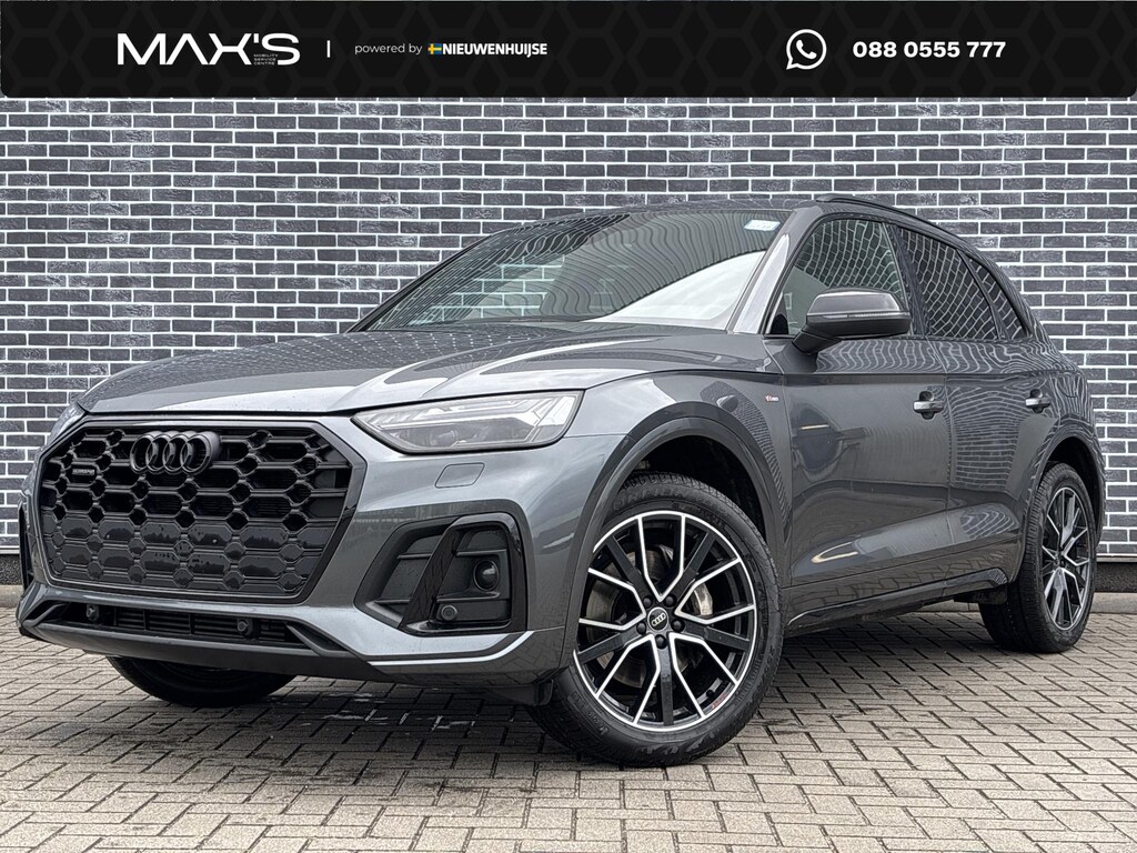 Audi Q5 55 TFSIe S-Edition | Zwart Optiek | Lichtmetalen Velgen 20 inch | Dinamica-Leder Bekleding | Matrix-LED Koplampen | Dodehoekdetectie | Privacy Glas | MMI Navigatie | Elektrische Achterklep | Achteruitrijcamera | Parkeersensoren | Virtual Cockpit | Plug-in Hybrid (PHEV)