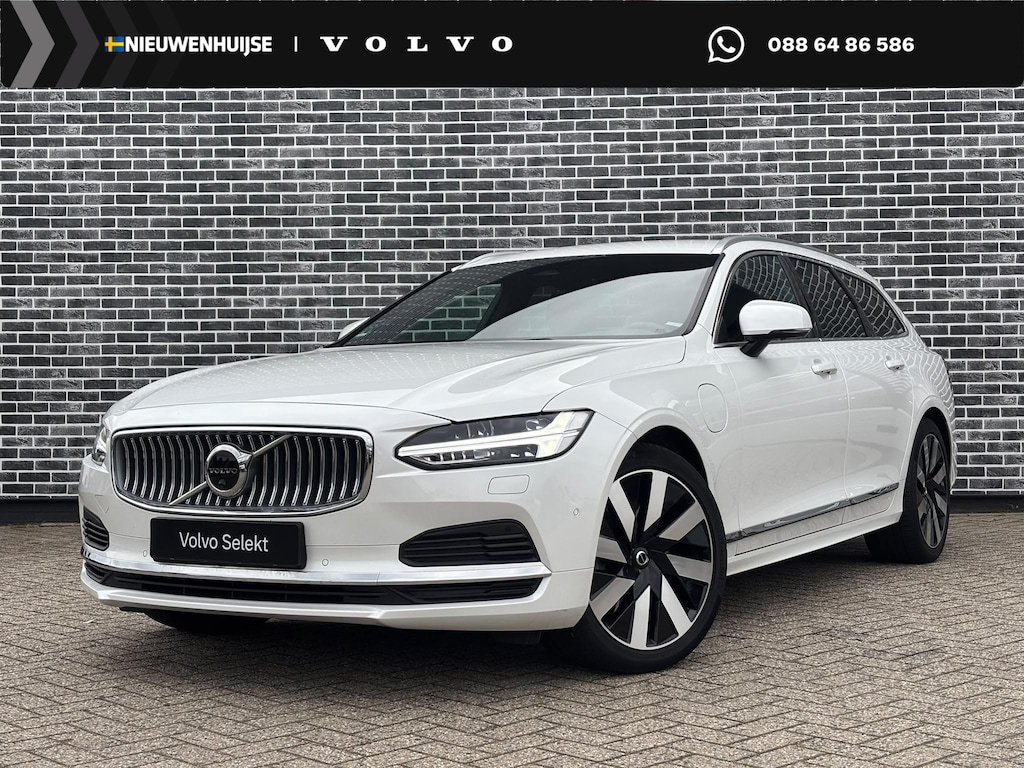 Volvo V90 2.0 T6 Plug-in hybrid AWD Plus Bright | Long Range | Adaptieve Cruise Control | 360° Parkeercamera | Stoel-/Stuurverwarming | Harman Kardon Audio | Sportstoelen | Dodehoek Detectie |