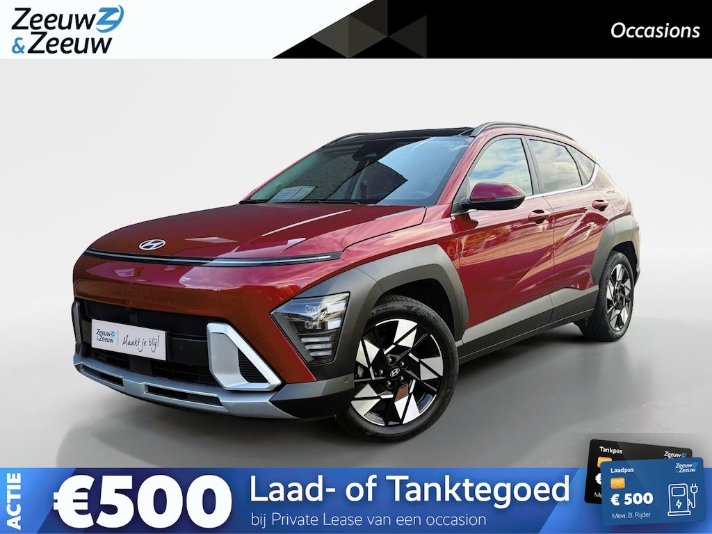 Hyundai Kona 1.6 GDI HEV Premium Sky | 1e Eigenaar | Panoramadak | Stoelkoeling/Verwarming | Elektr. Achterklep | Dodehoek detectie | 360 Camera | Fabrieksgarantie! |