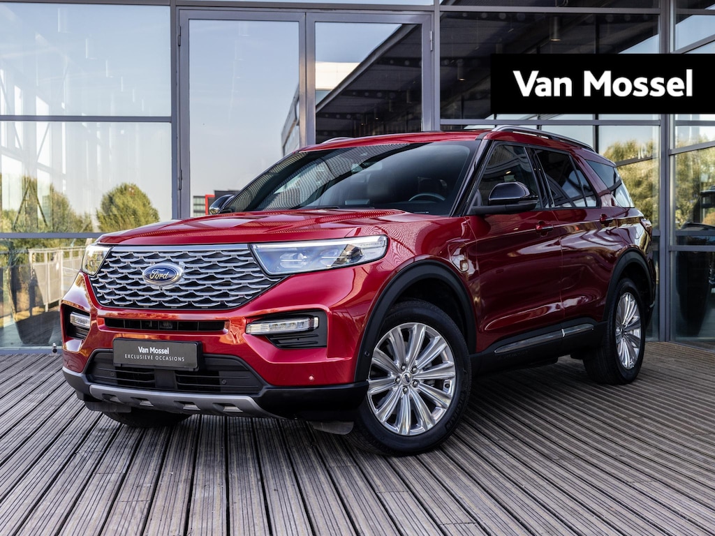 Ford Explorer 3.0 V6 ECOBOOST | PHEV | PLATINUM | 7-ZITTER | PANORAMA/SCHUIF-KANTELDAK | B&O | ADAPTIVE CRUISE CONTROL | APPLE CARPLAY | STOELMEMORY | LUCID RED | BTW |