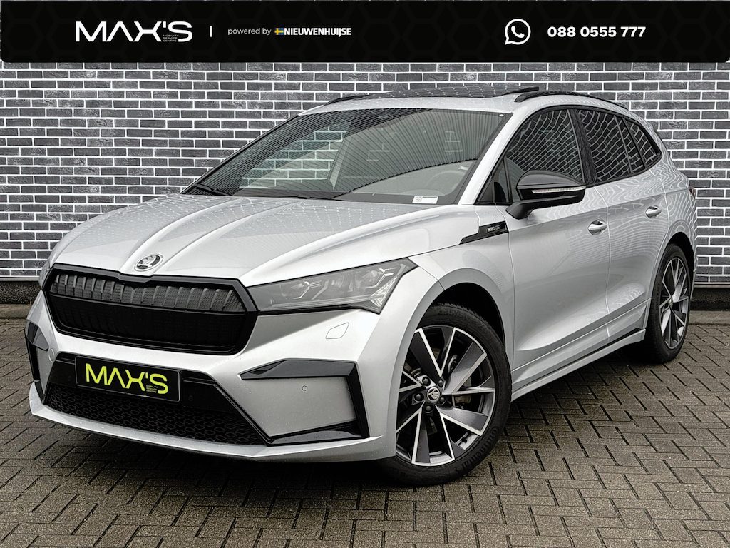 Skoda Enyaq iV 80 Sportline SOH 90% | Panoramadak | Achteruitrijcamera | Parkeersensoren | Keyless Entry | Stoelverwarming | Matrix-LED Koplampen | Cruise Control Adaptief | Dodehoekdetectie | Navigatie | Apple Carplay | Android Auto