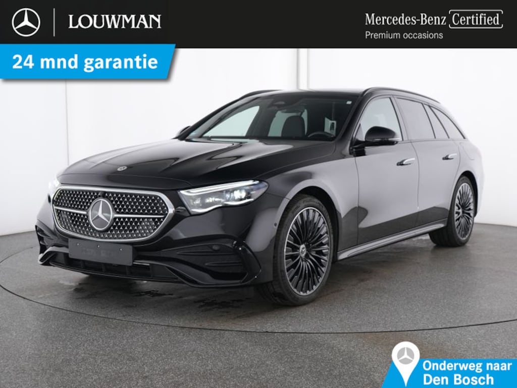 Mercedes-Benz E-klasse Estate 300 e AMG Plug-In Hybride Luchtvering | AMG Premium | Night Pakket | Trekhaak | 20 Inch AMG Velgen | Distronic. Inclusief 24 maanden Mercedes-Benz Certified garantie voor Europa.
