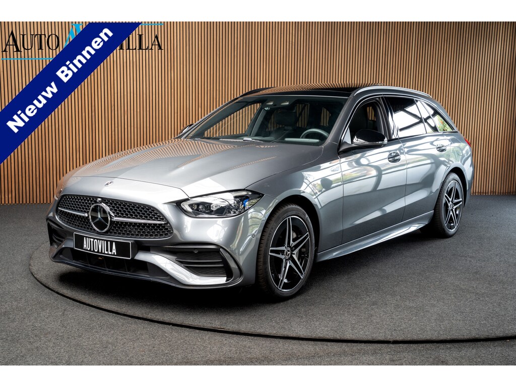 Mercedes-Benz C-klasse Estate 300e AMG Line Leer 360° Memory seats Matrix LED Laser Navi LED Nightpack PTS Ambient Elekt. achterklep Elektr. trekhaak Climate LM velgen BTW auto!