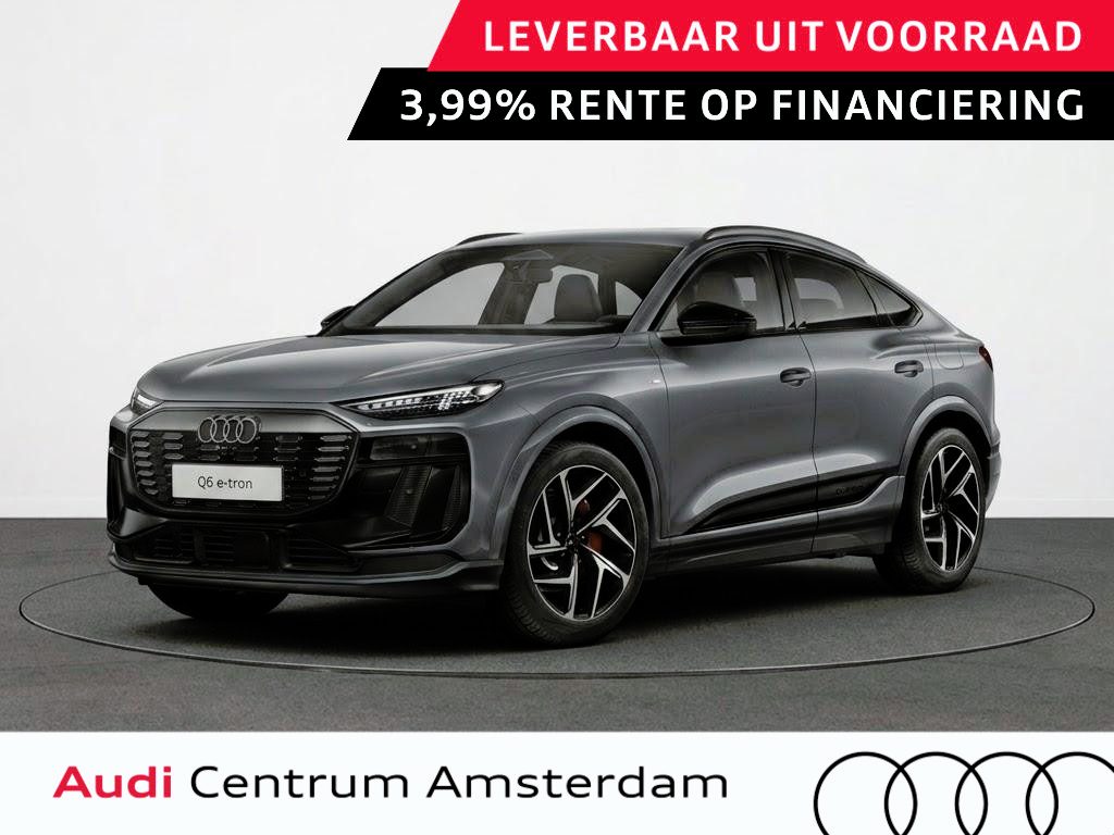 Audi Q6 Sportback e-tron S edition e-tron 83Kwh 252 pk | Glazen panoramadak | Trekhaak, mechanisch draaibaar | Exterieurpakket zwart | S line zwart leder-kunstleder |
