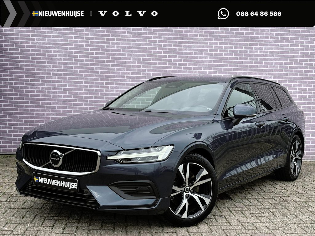 Volvo V60 2.0 B3 Essential | Trekhaak | Leder | Adaptive Cruise | Stoelverwarming V+A | Stuurverwarming | 18"velgen | Extra getint glas | Google infortainment |