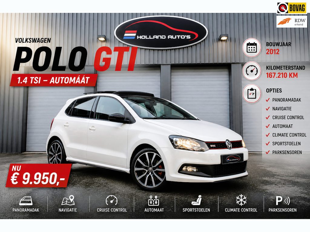 Volkswagen Polo 1.4 TSI GTI, Pano, Navi, Cruise, Automaat