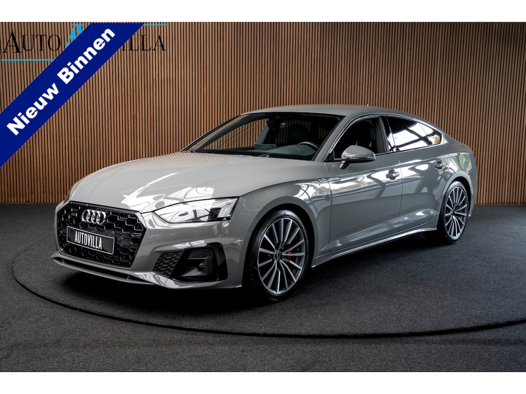 Audi A5 Sportback 45 TFSI quattro S- line Black Pack Matrix LED Navi Camera Keyless Entry & Go 19'' LM velgen Leer/ Alcantara  Stoelverwarming Nardo Grey PDC Climate Control Cruise control Zwarte binnenhemel BTW auto