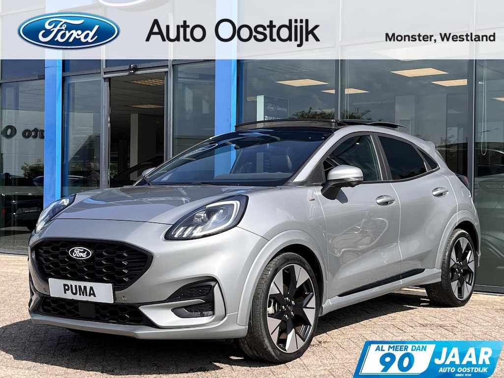 Ford Puma 1.0 EcoBoost Hybrid ST-Line X 155PK Automaat Afn. Trekhaak Panodak Winterpack Adaptieve Cruise 19" Velgen Camera B&O Keyless Matrix-LED Climate Privacy Glass *Full-Options*