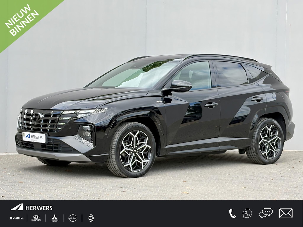 Hyundai Tucson 1.6 T-GDI PHEV N Line 4WD / SOH 100% / Fabrieksgarantie tot 05-2027 / Dealer onderhouden / Trekgewicht 1.350 kg / Stuur- Stoel & Achterbank verwarming / Rondomzicht camera / Apple Carplay/Android Auto / Elektrische achterklep / Stoelventilatie /