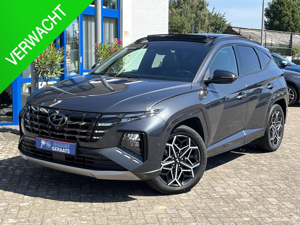 Hyundai Tucson 1.6 T-GDI Plug-in Hybrid Sky 4WD N-line | Trekhaak, Schuifdak, Stoelventilatie, Elektr. Stoelen, 360 Camera, Half alcantara/leder, 19 inch, Full option!