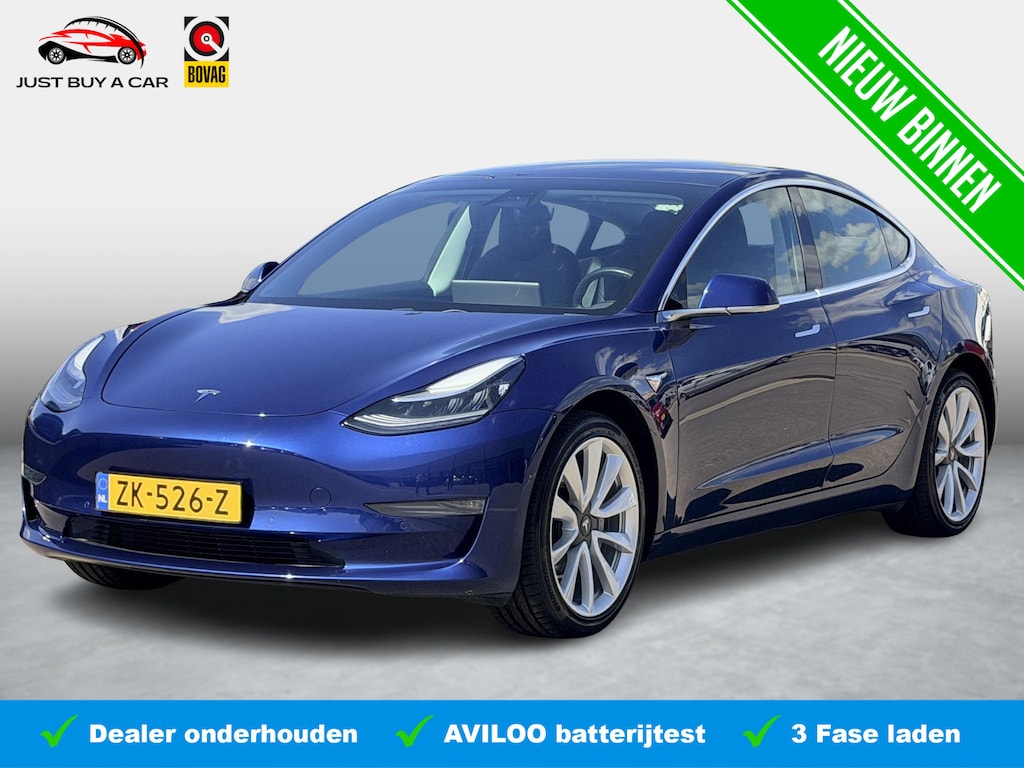 Tesla Model 3 Long Range RWD 75 kWh SOH 85,5% / Autopilot / 19'' LM ( € 1.600 ) / 3 Fase / Memory / 5X Stoelverwarming / NL Auto / 1e Eigenaar /