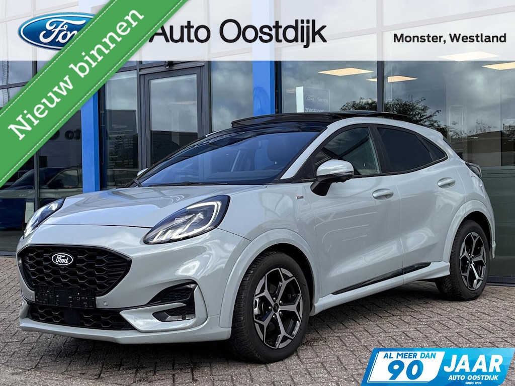 Ford Puma 1.0 EcoBoost Hybrid ST-Line 125PK Automaat Afn. Trekhaak Panodak Winterpack Adaptieve Cruise Blind-Spot Keyless Elek. Achterklep Climate Privacy Glass *Full-Options*