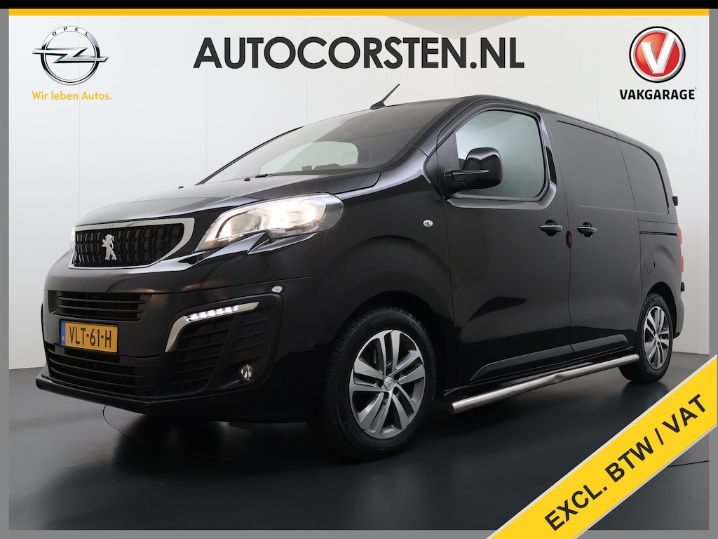 Peugeot Expert 2.0HDI Automaat 2XSchuifdeur 3-Pers. Adap.Cruise Head-Up 3D-Navi 360°Camera Apple Carplay Android Auto Airco Lmv Pdc Keyless DAB Sidebars Led Betonplex Vloer Wandbetimmering Euro 6 1e Eigenaar Origineel Nederlandse Bus