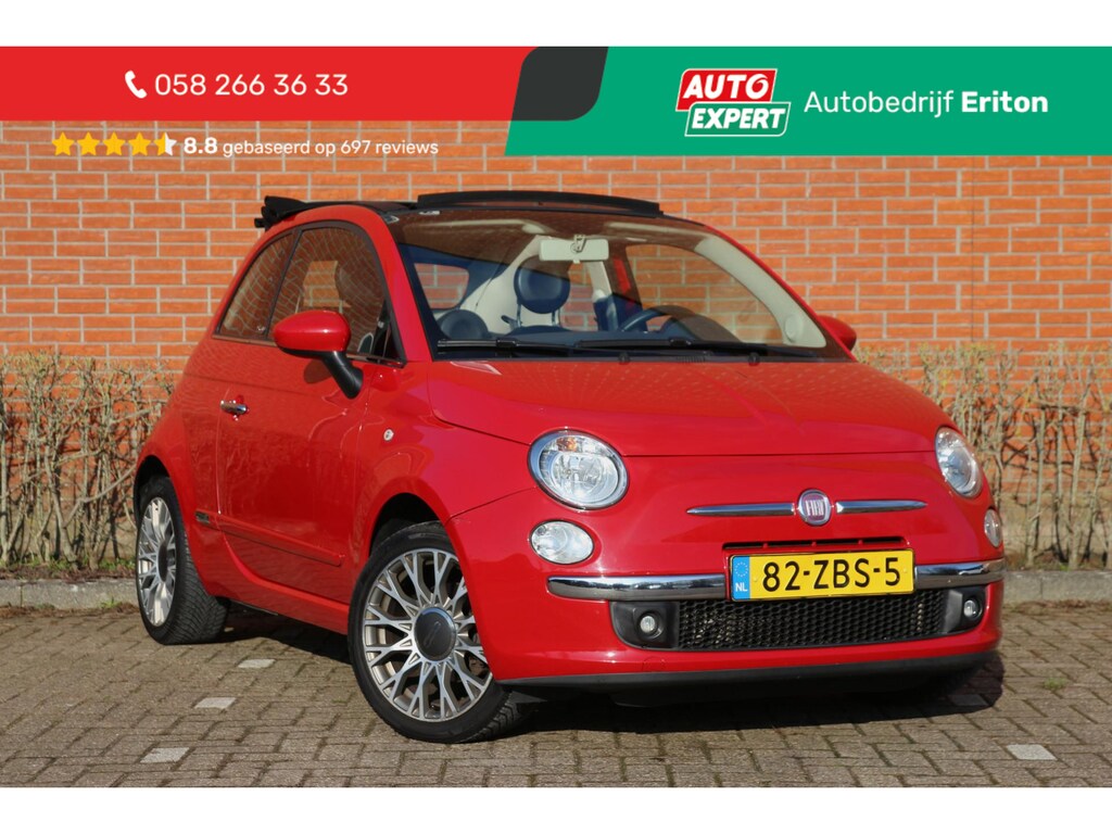 Fiat 500C 0.9 TwinAir 86pk Lounge | NL-auto | Cabrio | Airco | Parkeersensoren | Elek. ramen | Centr. deurvergr. | Lichtmetalen velgen | Stuurbekrachtiging | lederen bekleding |