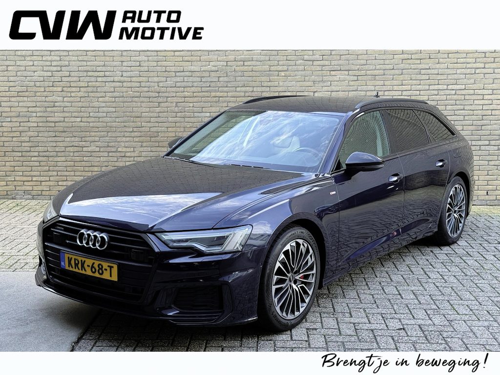 Audi A6 Avant 55 TFSI e Quattro S-edition Competition 367pk | Sportstoelen leder/alcantara | Virtual cockpit | Apple CarPlay | Navigatie | Adaptieve cruise | Lane assist | 19 inch velgen | LED | DAB | Stoel&stuurverwarming | Dodehoekdetectie | Elektrische achterklep | Volledig dealeronderhouden