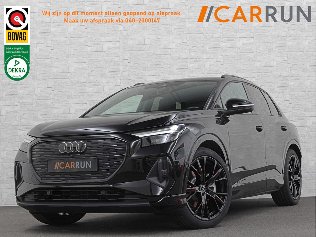 Audi Q4 e-tron 40 S-Line 77 kWh 204PK | Sportstoelen | Warmtepomp | Sonos Sound | H-Leder | 20" | 5x Q4 OP VOORRAAD! | Zwarte Hemelbekleding | S-Line in & Exterieur | Sportstuur | MMi+ | Rijklaarprijs! 27850,= excl. BTW.