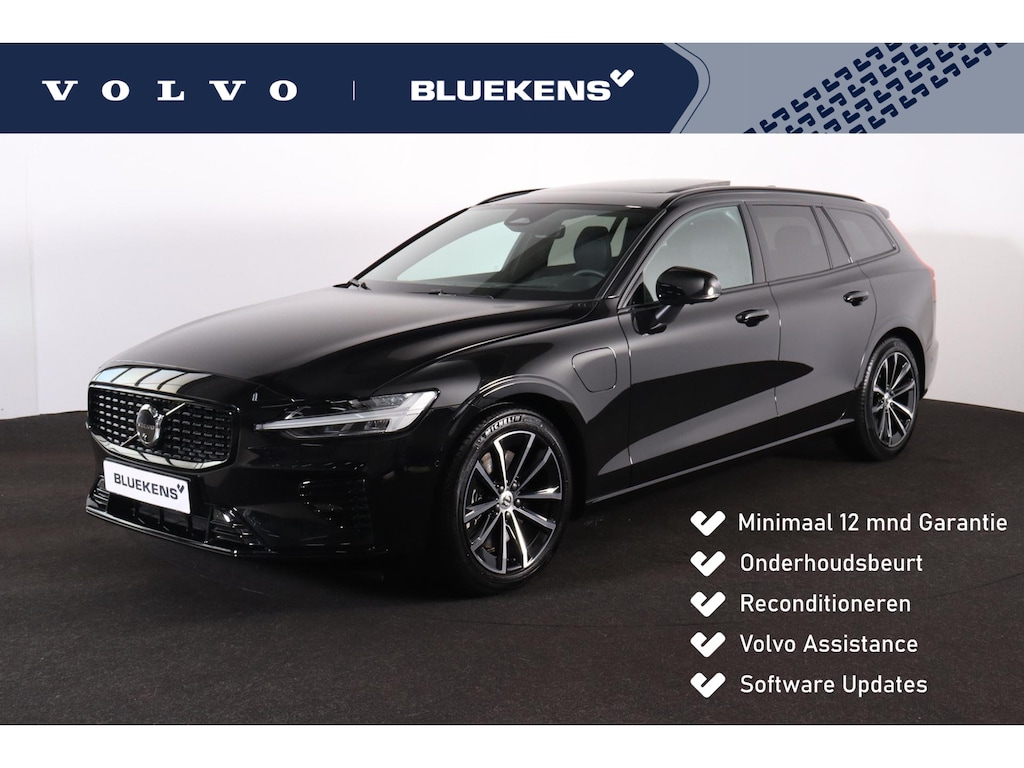 Volvo V60 T8 Recharge AWD Plus Dark - Panorama/schuifdak - IntelliSafe Assist & Surround - 360º Camera - Harman/Kardon audio - Verwarmde voorstoelen, stuur & achterbank - Parkeersensoren voor & achter - Elektr. bedienb. voorstoelen met geheugen - Head up display - Extra getint glas - Inklapbare trekhaak - 18' LMV