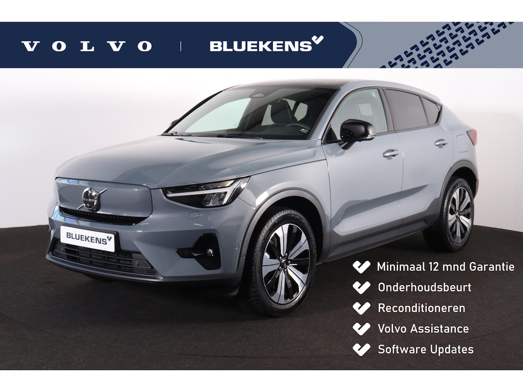 Volvo C40 Recharge Ultimate 69 kWh - Panoramadak - IntelliSafe Assist & Surround - 360º Camera - Harman/Kardon audio - Verwarmde voorstoelen & stuur - Parkeersensoren voor & achter - Elektr. bedienb. voorstoelen met geheugen links - Draadloze tel. lader - Elektr. inklapbare trekhaak - 19' LMV