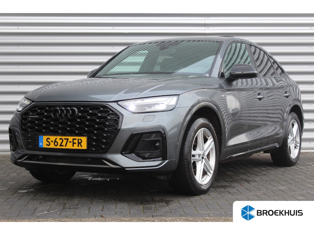 Audi Q5 Sportback 40 TFSI 204PK S EDITION AUTOMAAT / NAVI / LEDER / CLIMA / FULL-LED / PDC / KEYLESS / 19" LMV / 2X S-LINE / PANO. DAK / WEGKLAP. TREKHAAK / LUCHTVERING / UNIEK / BLUETOOTH / CRUISECONTROL / 1E EIGENAAR / NIEUWSTAAT !!