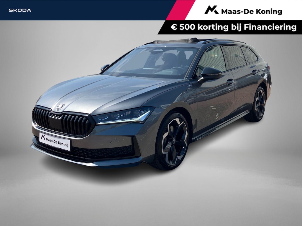 Skoda Superb Combi 1.5TSI 150kW/204PK PHEV Sportline DSG · Panoramadak · Apple/Android Car Play · Camera ·  Leder/Alcantara · Trekhaak ·