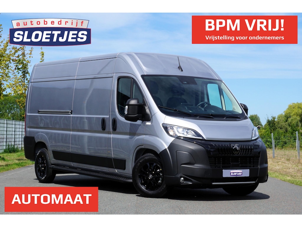 Peugeot Boxer 2.2 BlueHDi 180 L3H2 3.5t Nieuw en BPM vrij |180 pk automaat |2e airbag |Groot scherm |Navi |Climate control |Cruise |Metallic |Mooie camperbasis