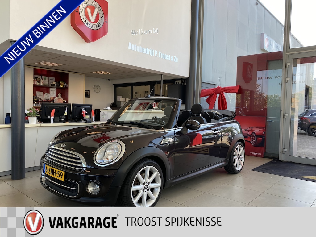 MINI Cooper Cabrio 1.6 Chili High Gate,Leder,Airco,Cruisecontrol,Spraakbediening,Elektrischpakket,Windscherm,Aux Usb Aansluiting,17 Inch Lmv