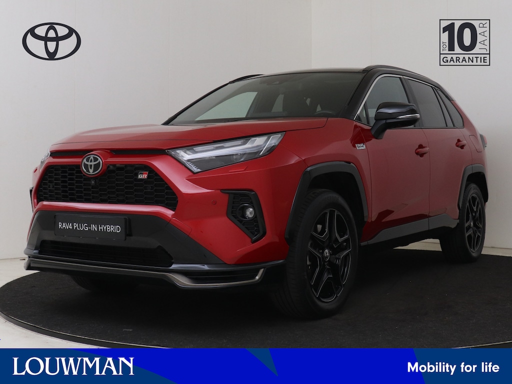 Toyota RAV4 2.5 Plug-in Hybrid AWD GR SPORT | BTW Voertuig | Dealer onderhouden | Trekhaak | Panorama schuif/kanteldak | JBL | 360 Camera+Camera binnenspiegel | Stoel+stuurverwarming+achterbank | Dodehoek detectie | Memory Seat |