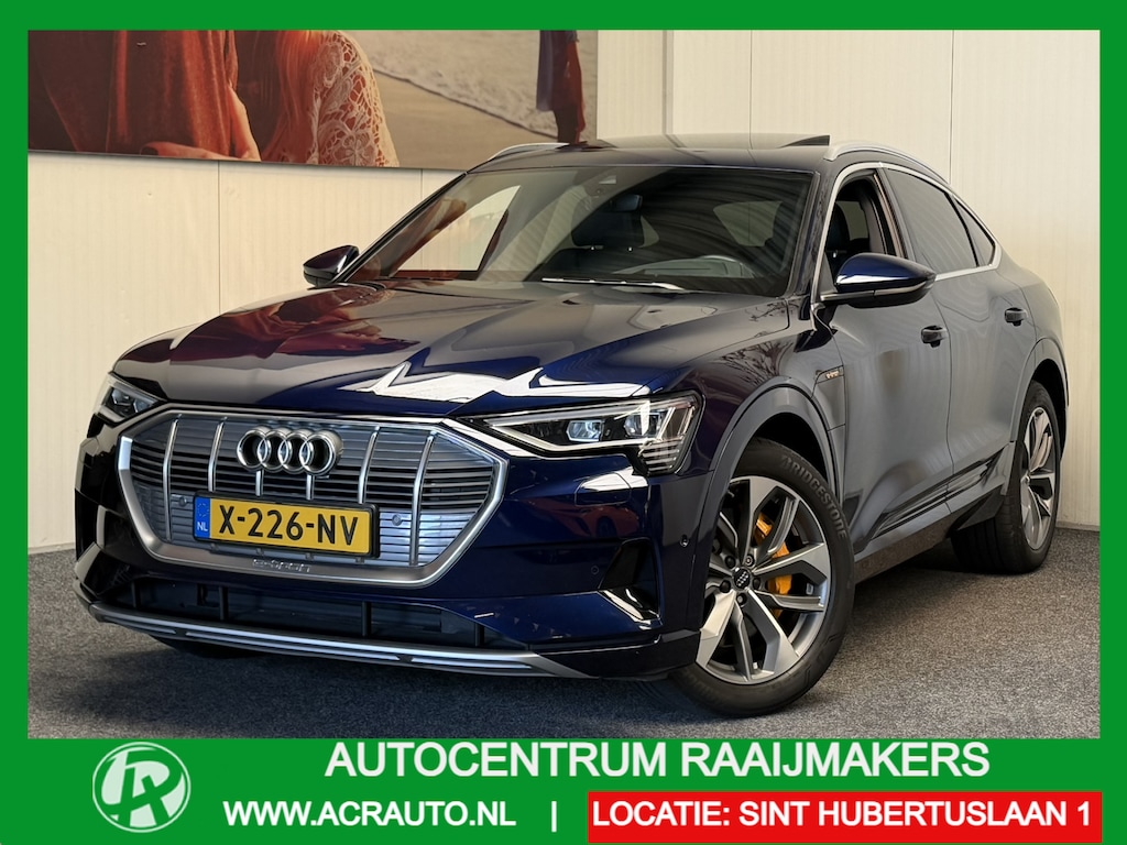 Audi e-tron Sportback S-EDITION PANORAMADAK 50 QUATTRO BUSINESS EDITION PLUS 71 kWH NAVIGATIE CRUISE CONTROL HEAD-UP DISPLAY SCHUIF-KANTELDAK APPLE CARPLAY/ANDROID RIJSTROOKSENSOREN ACHTERUITRIJCAMERA AFN TREKHAAK ZEER MOOI !!