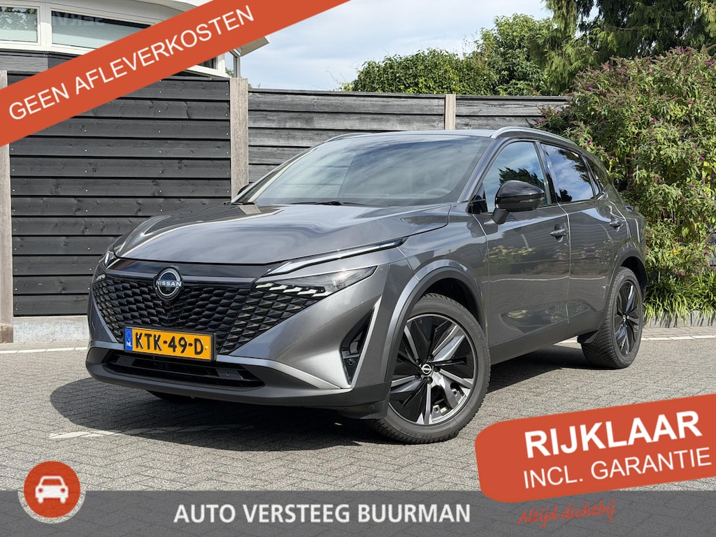 Nissan Qashqai Tekna 1.3 MHEV 158PK Xtronic Automaat Navigatie, Rondomzichtcamera, Keyless, Stoel, Stuur en Voorruitverwarming, Apple Carplay, Android Auto