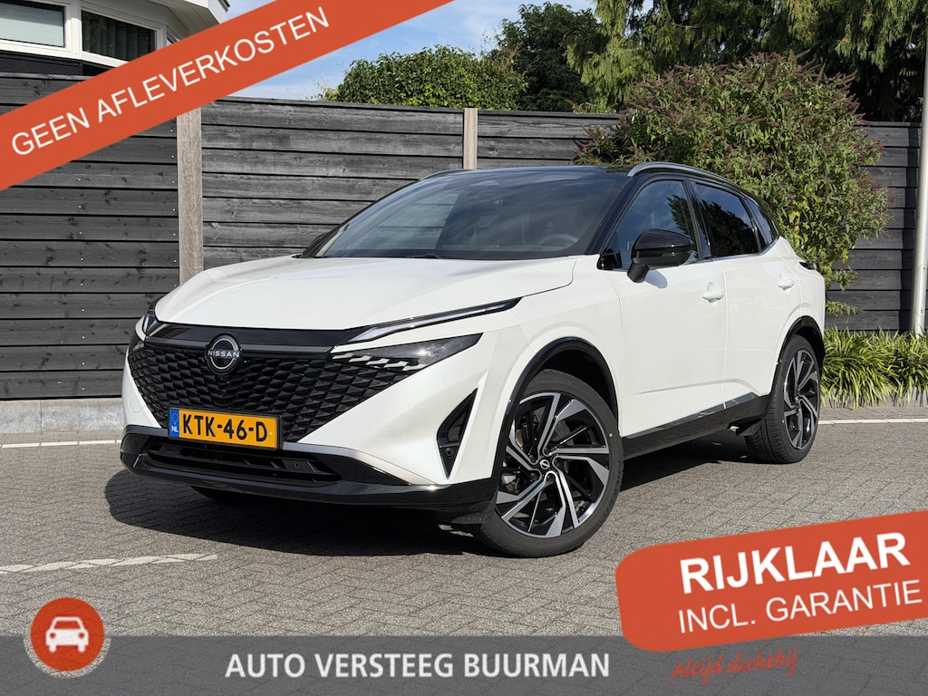 Nissan Qashqai Tekna Plus 1.3 MHEV 158PK Xtronic Automaat Navigatie, Rondomzichtcamera, Keyless, Panoramadak, Elektrische Kofferbak, Stoelverwarming, Massage