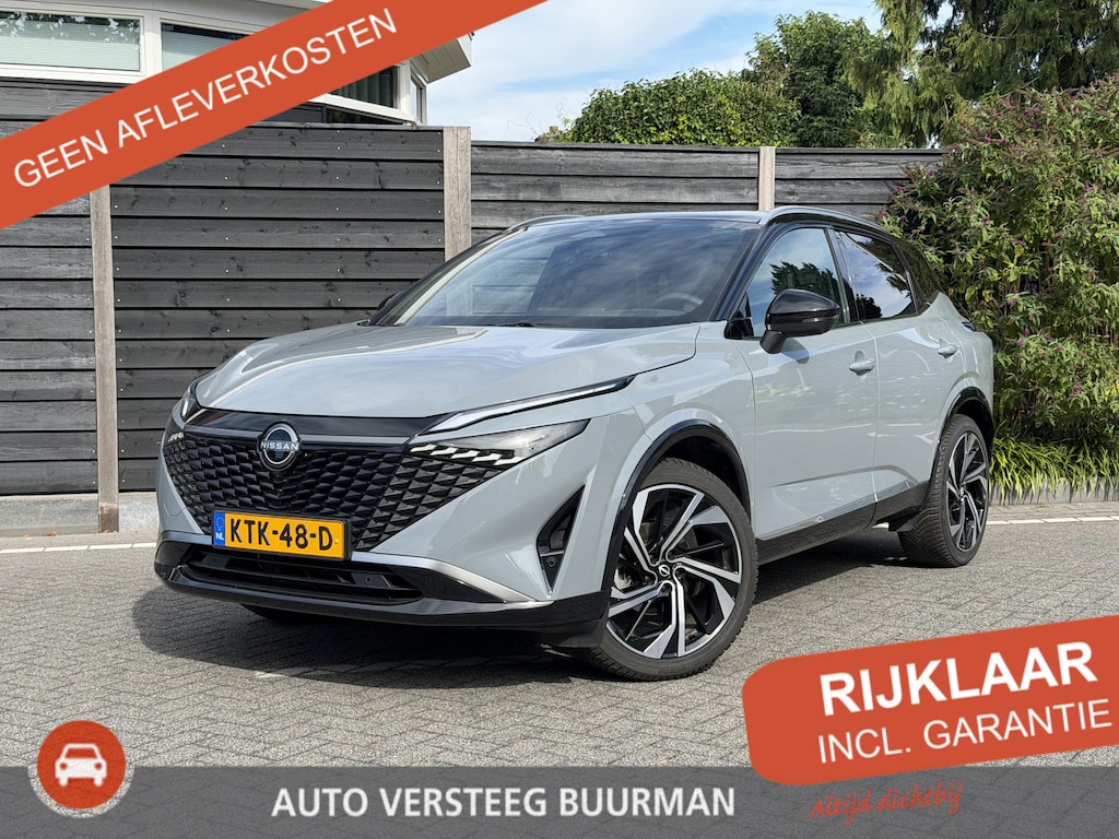 Nissan Qashqai Tekna Plus 1.3 MHEV 158PK Xtronic Automaat Navigatie, Rondomzichtcamera, Keyless, Panoramadak, Elektrische Kofferbak, Stoelverwarming, Massage