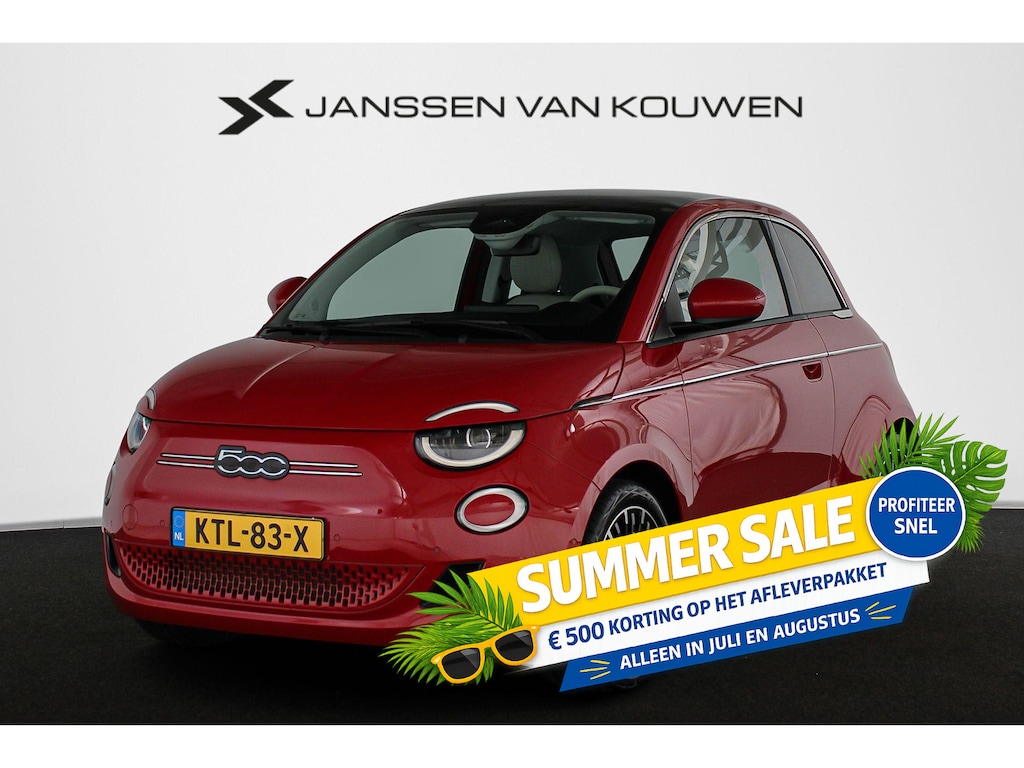 Fiat 500 3+1 La Prima 42 kWh Panoramadak Stoelverwarming Camera Apple CarPlay