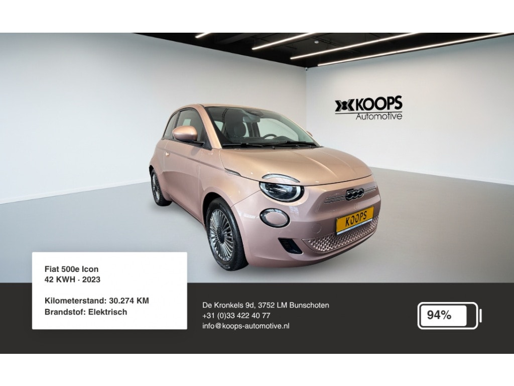 Fiat 500e Icon 42KWH SOH 94% | Car play | Camera | Lane Assist