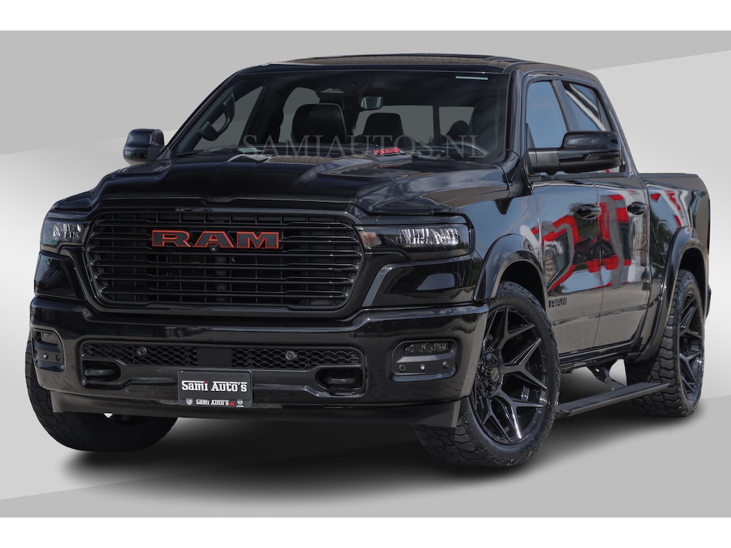 Dodge Ram WIDE BODY | BLACK ON BLACK | PREMIUM EDITION | HUD | LUCHTVERING | PANO DAK | PASSAGIERS DISPLAY | BREDE WIELEN | CREW CAB | DUBBELE CABINE | 5 PERSOONS | DC | HULK PACK | BOM VOL |