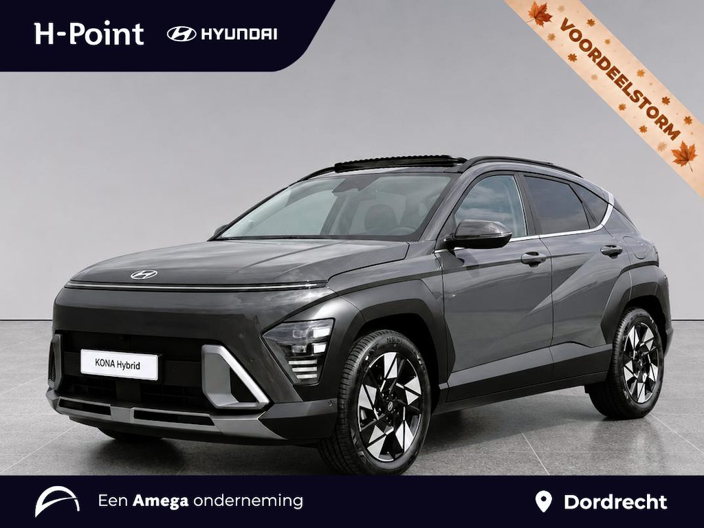 Hyundai Kona 1.6 GDI HEV Premium Sky | SCHUIF/KANTELDAK | FULL LED | PREMIUM LEDER | ADAPTIVE CRUISE | 360° CAMERA | STOELVERW. + KOELING |