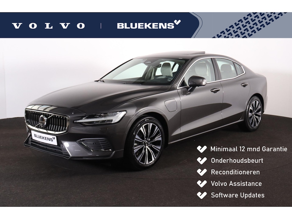 Volvo S60 Recharge T8 AWD Ultimate Bright - Panorama/schuifdak - IntelliSafe Assist & Surround - 360º Camera - Harman/Kardon audio - Adaptieve LED koplampen - Verwarmde voorstoelen, stuur & achterbank - Parkeersensoren voor & achter - Elektr. bedienb. voorstoelen met geheugen - Head up display - 18' LMV