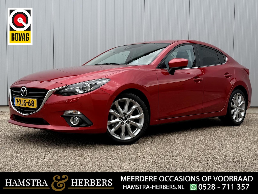 Mazda 3 2.0 GT-M head up, navi, leder, cruise, dieprood