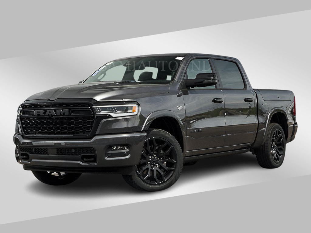 Dodge Ram LIMITED 2027 5.7 V8 HEMI | MAXIMAAL UITGERUST | NIEUWE KLEUR Granite Crystal Pearl met Ebony Red interior seats | DUBBELE CABINE | 5 PERSOONS | DC | Allernieuwste Limited 2027 in nieuwe kleur Granite Crystal Pearl – volledig uitgerust met alle opties.